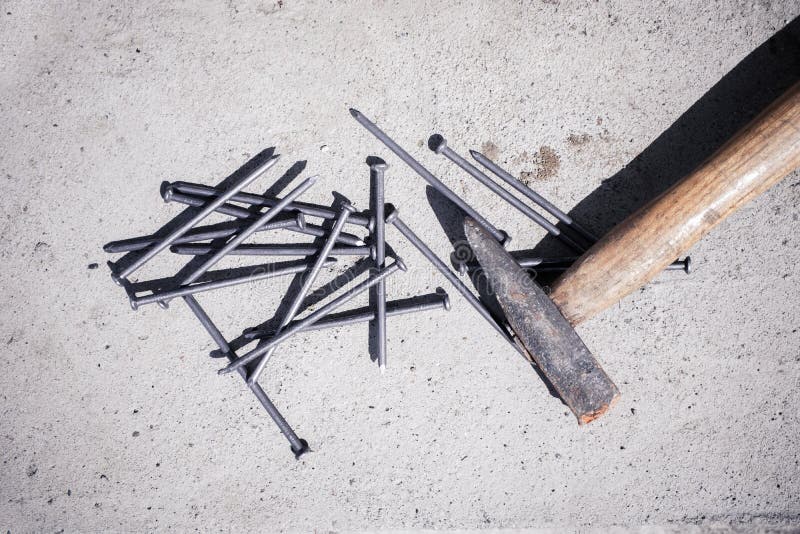 Hammer on cement stock photo. Image of hand, improvement 40909536