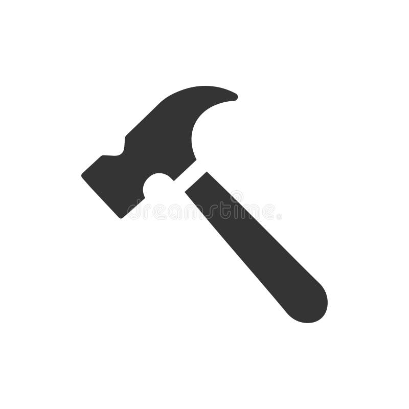 Hammer, Repair Tool Icon stock vector. Illustration of wall - 120023235