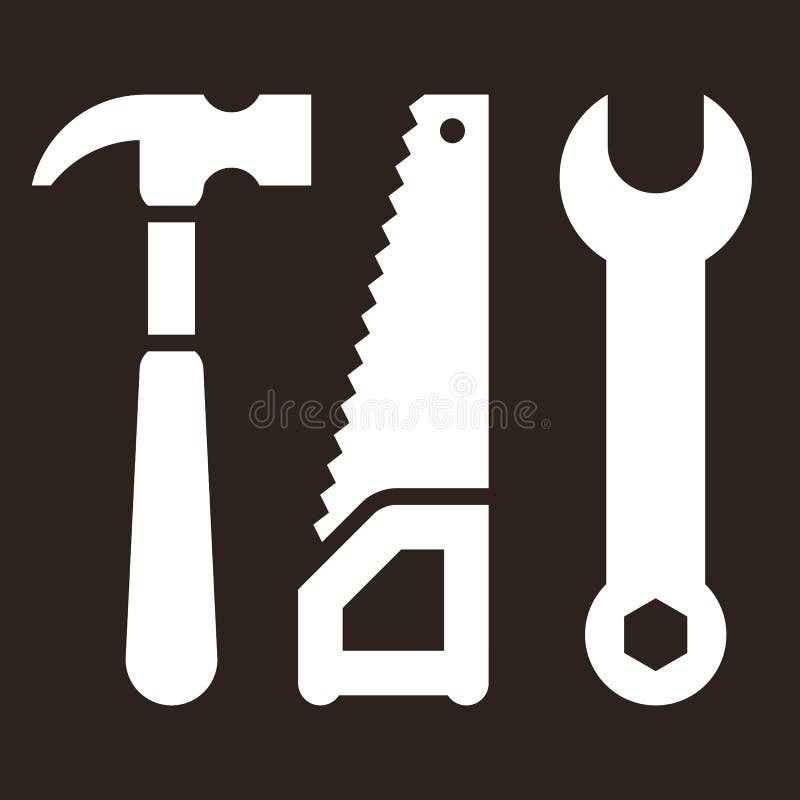 Wrench Tools with Ribbon: A Construction Spanner Logo Design