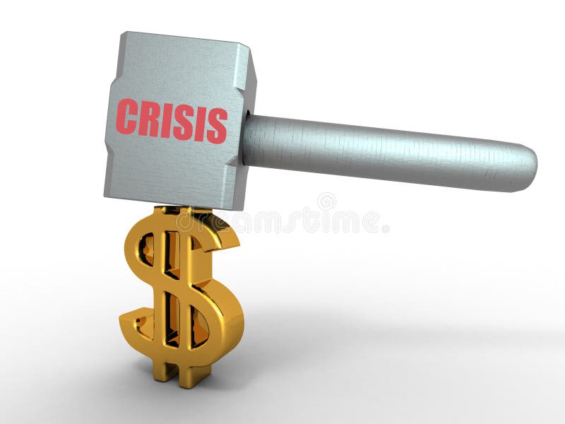 Hammer with sign dollar stock illustration. Illustration of background