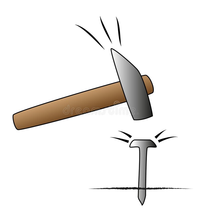 Hammer und Nagel vektor abbildung. Illustration von fabrik 28993029