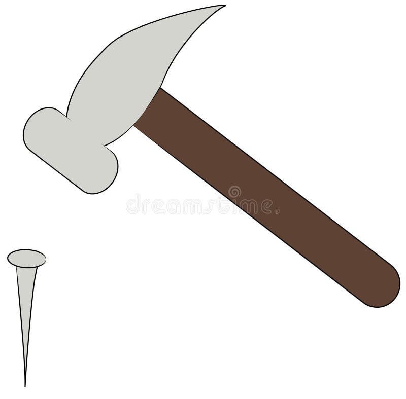 Hammer und Nagel stock abbildung. Illustration von schlag 21822249