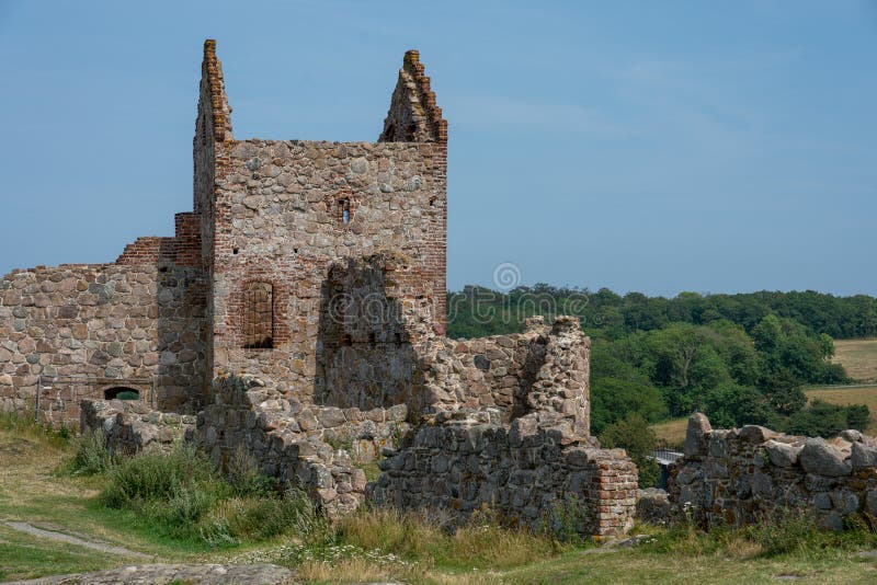 Castle Hammershus Bornholm, Beautiful Landscape. Stock Image Image