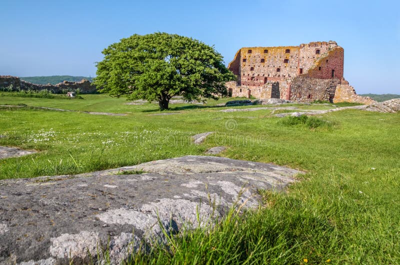 Hammershus castle ruin stock photo. Image of castle, europe 32507890
