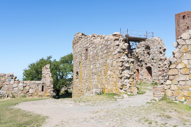 Hammershus castle ruins stock photo. Image of scandinavia 58216496