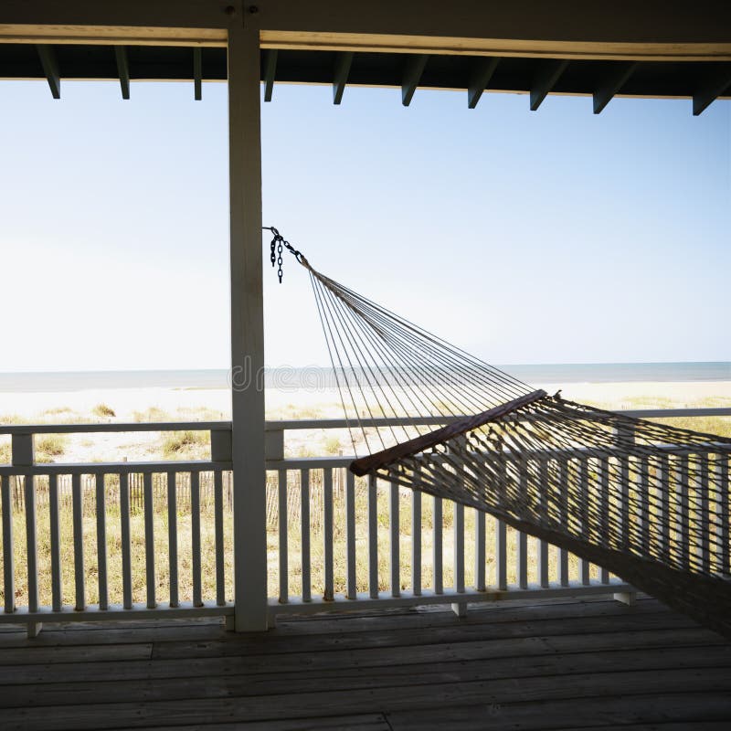 Hammock on porch.