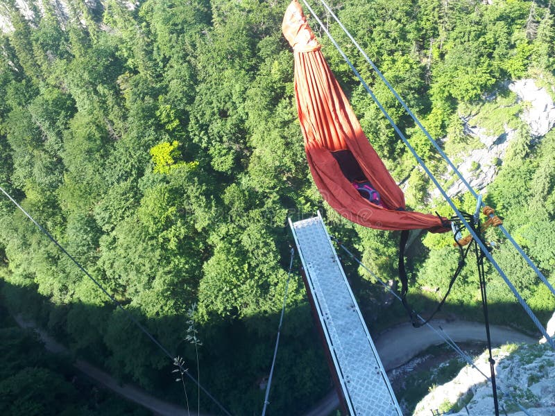 Hammock in the sky stock image. Image of climbing, hammock 173460733
