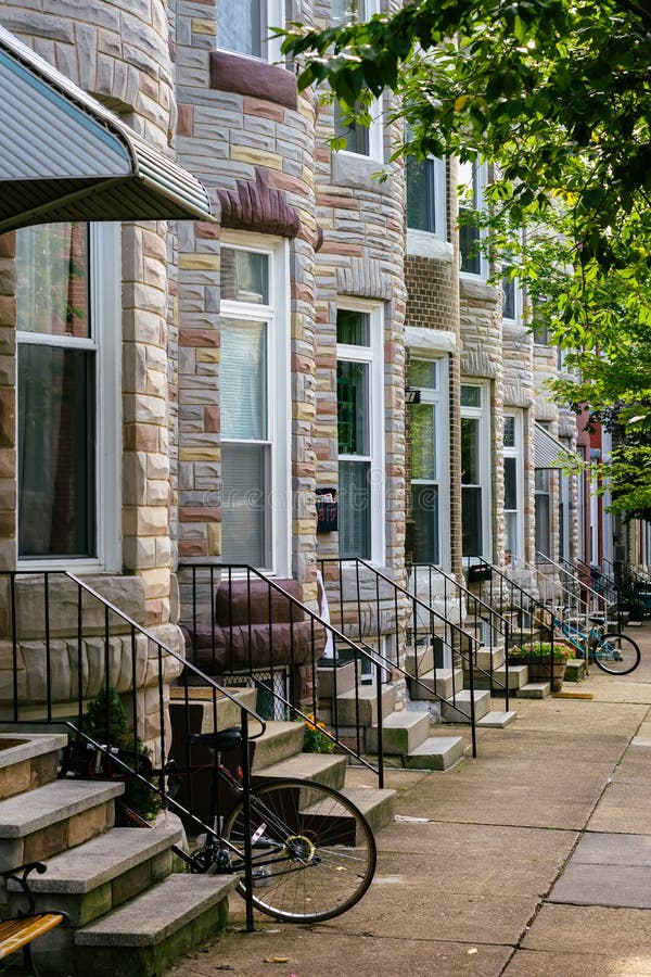 Hampden Row Houses, in Baltimore, Maryland Editorial Stock Photo
