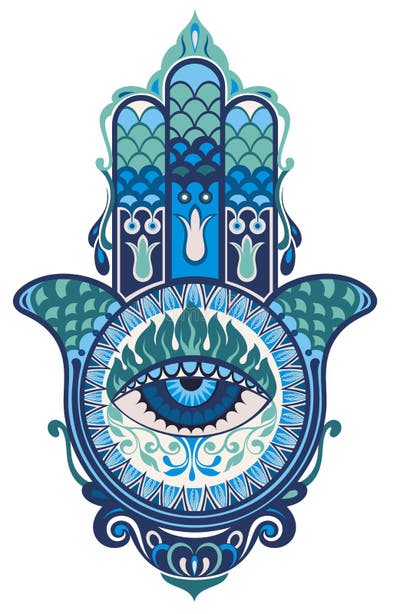 Hamsa Hand Blue Stock Illustrations – 588 Hamsa Hand Blue Stock ...