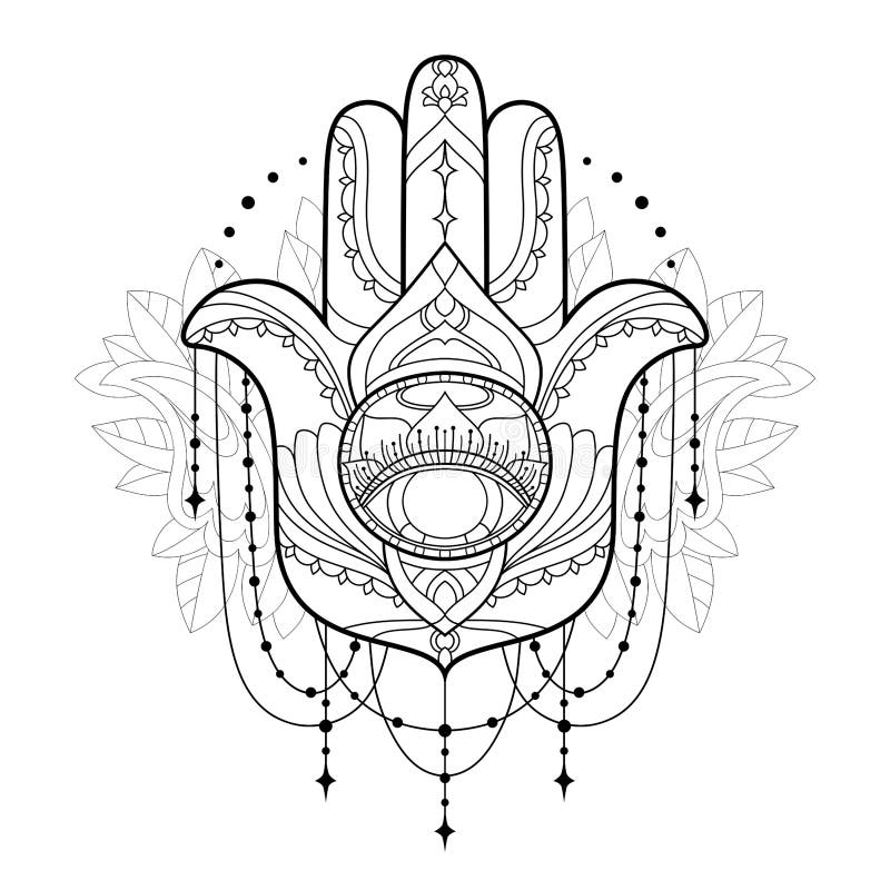 Protective Amulet Hamsa - Decorative Illustration Stock Vector ...