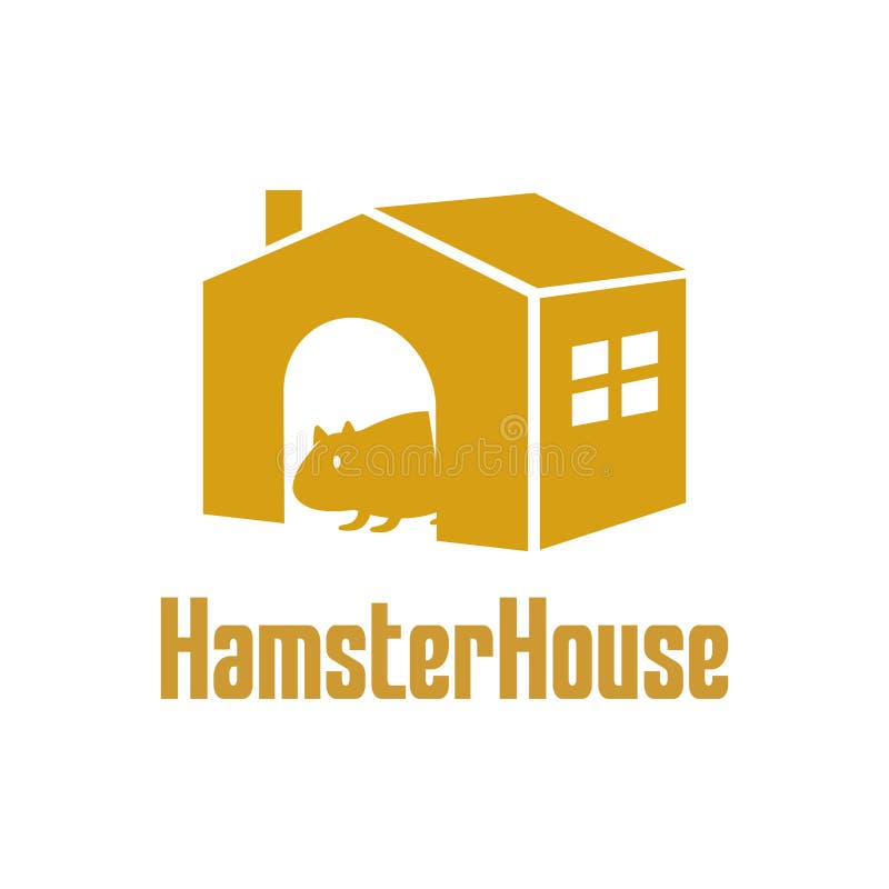 Design pentru sigla minimalistă a casei hamsterilor stock illustration