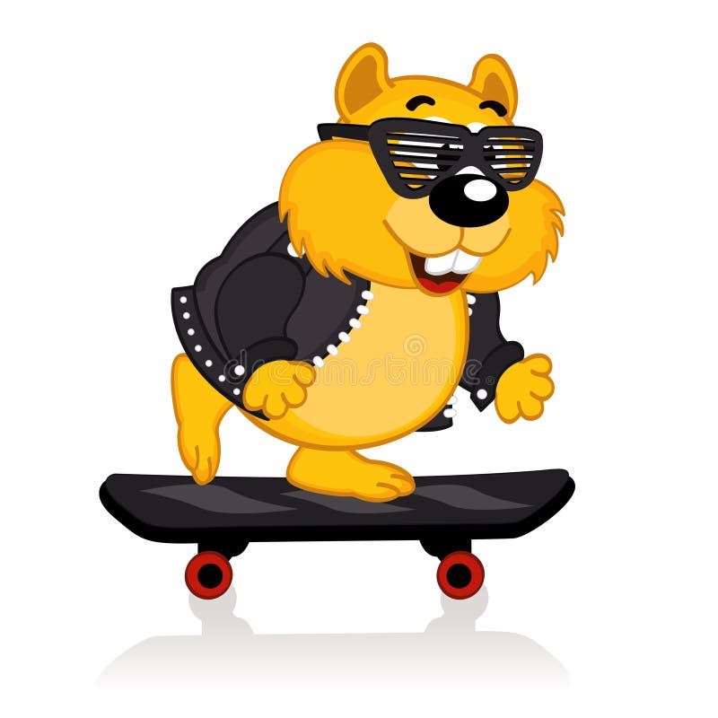 Hamster sur une planche à roulettes illustration libre de droits Hamster sur une planche à roulettes illustration libre de droits