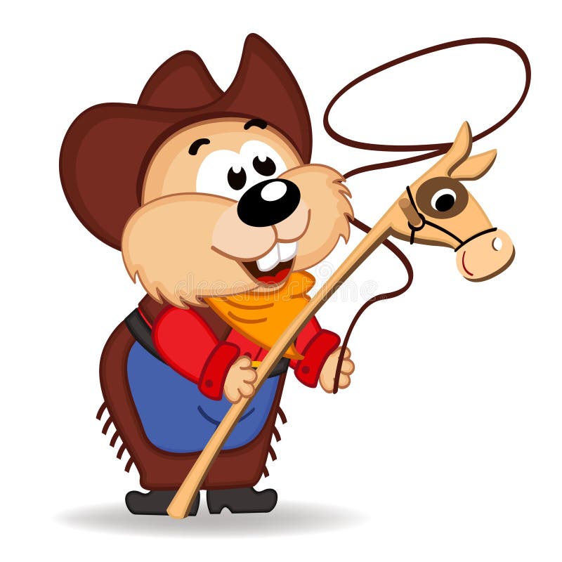 Hamster cowboy royalty-vrije illustratie