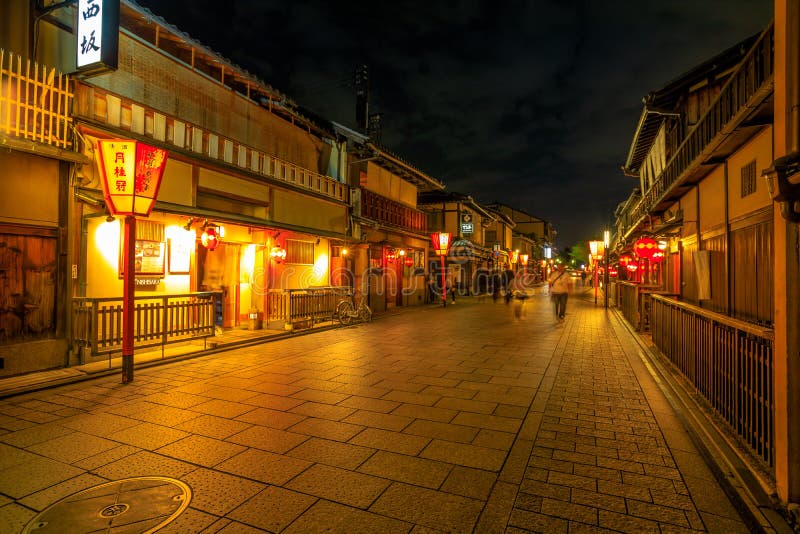 Hanamachi district night editorial image. Image of hanamikoji - 109380380