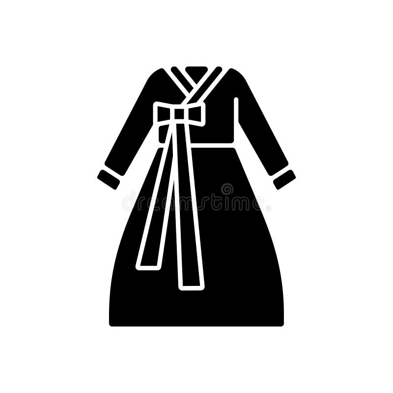 Hanbok black glyph icon stock illustration