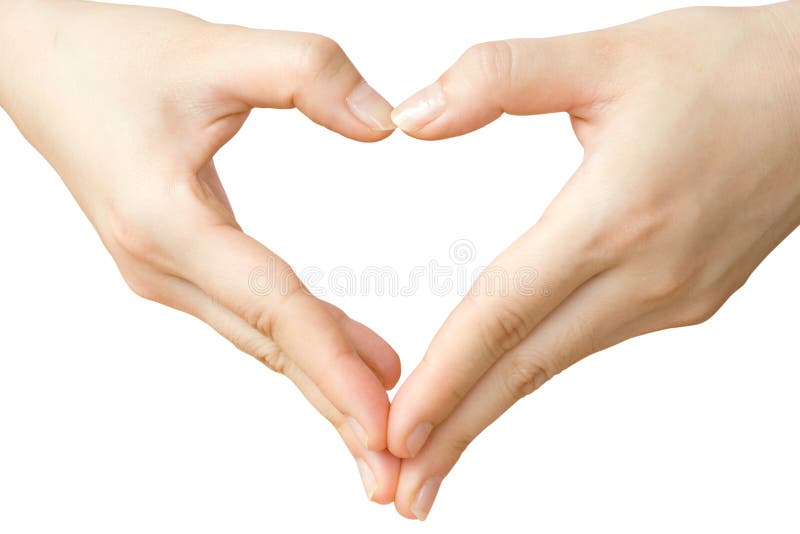 Immagini di ragazze con le mani facendo una cornice a forma di cuore.