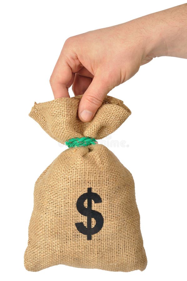 Hand giving a money bag stock photo. Image of sack, wealth 33837164
