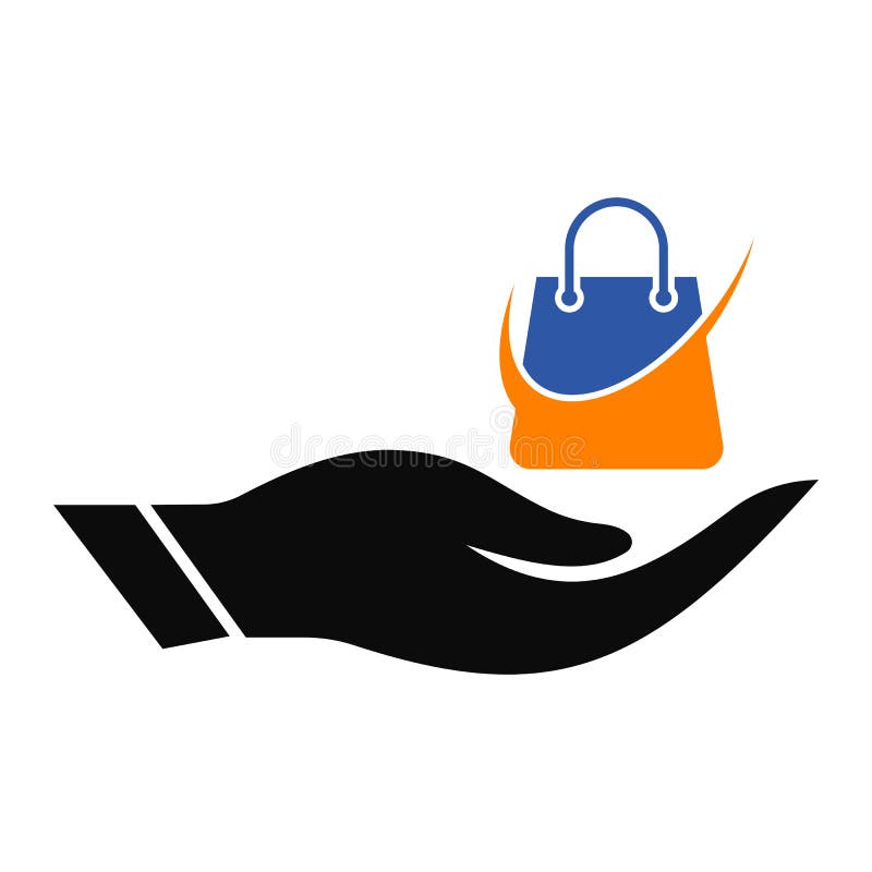Hand Bag Logo Design. Bag Logo with Hand Concept Vector Stock Vector Illustration of logo