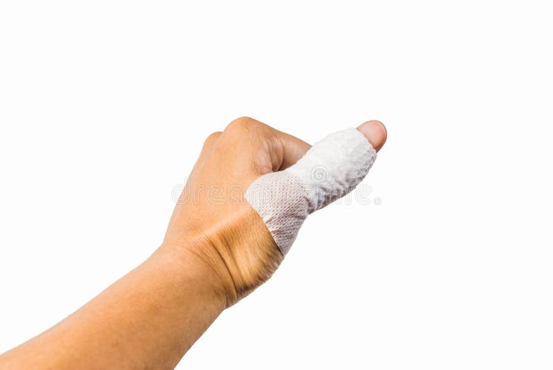 Hand with bandage finger stock image. Image of bandage 88111633
