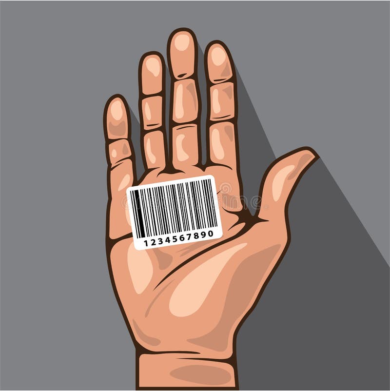 Hand with Barcode vector royalty free illustration