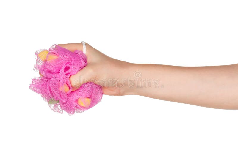 Hand with bath sponge