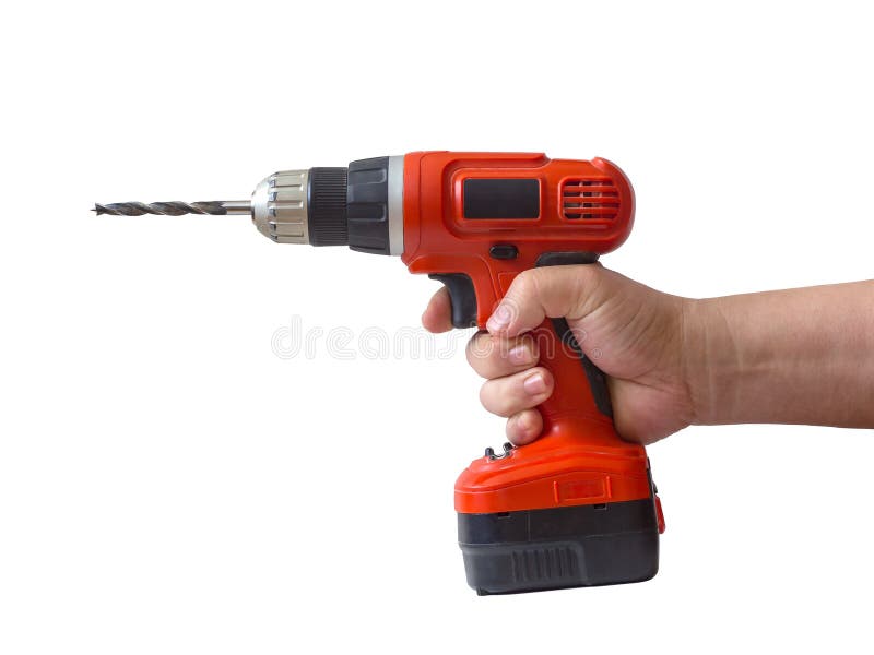 Orange Cordless Drill Front View Stock Photo - Image of handle, metal ...