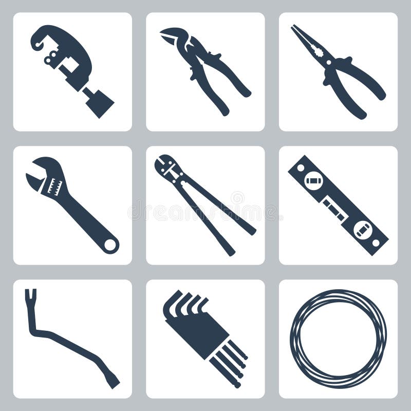 Vektor-Icons für Handwerkzeuge stock abbildung