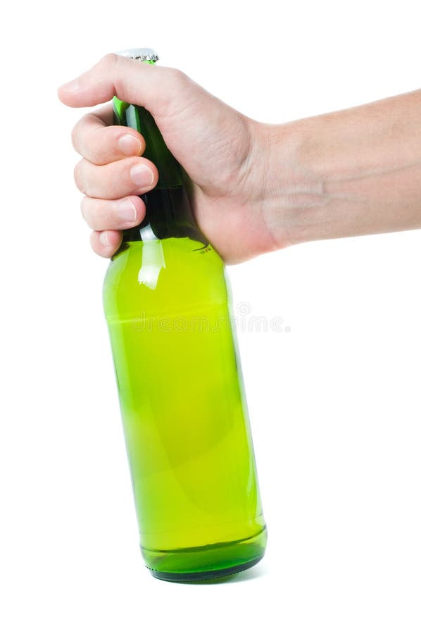 Hand with beer bottle