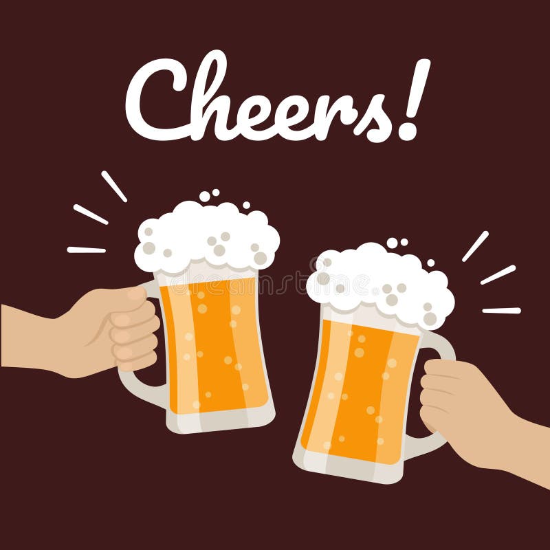 Hand with Beer. Beer Glass. Illustration Cheer Stock Vector