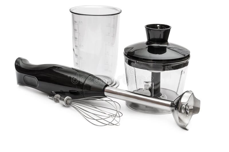 Hand Blender with Accessories on White Background Stock Image Image