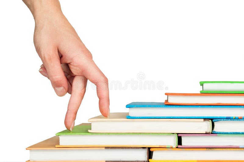 Hand and book stairs royalty free stock images Hand and book stairs royalty free stock images