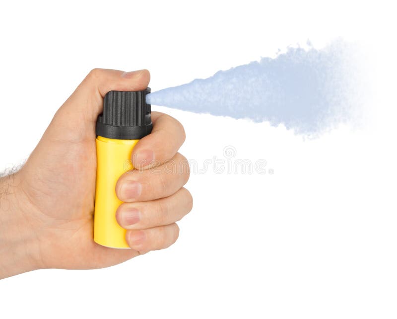 Hand with bottle of pepper spray