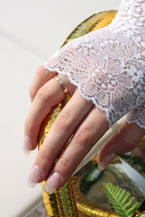 Hand of the bride stock image