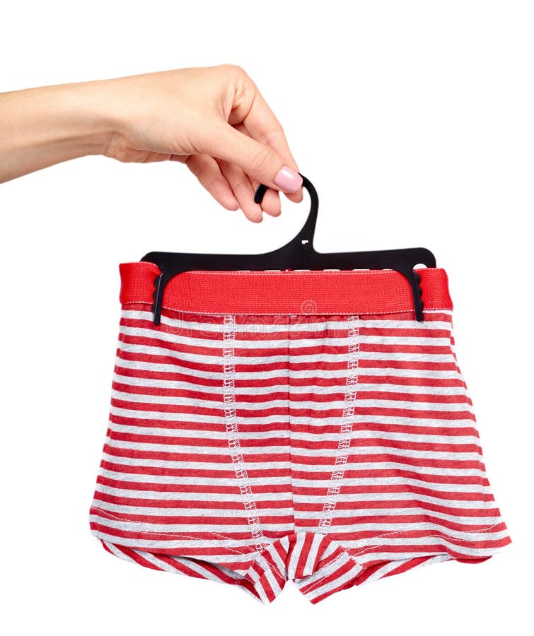 Hand with Bright Striped Boxer Underwear. Isolated Stock Image - Image of  bottom, football: 150840859