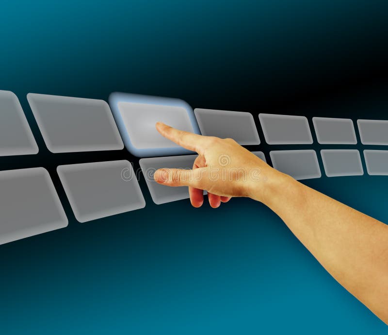 Hand browsing images in touch screen virtual space stock photos Hand browsing images in touch screen virtual space stock photos