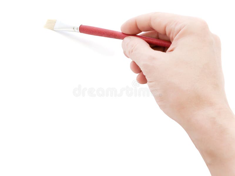 Hand with brush stock image. Image of human, artist, paintbrush 10204423