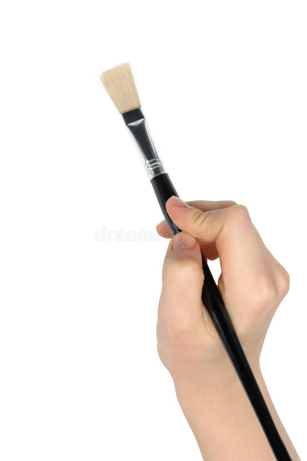 Hand with a brush stock image. Image of closeup, canvas 23720977