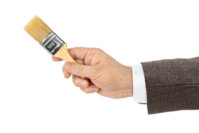 Hand with brush stock photo. Image of brushing, improvement 74172436