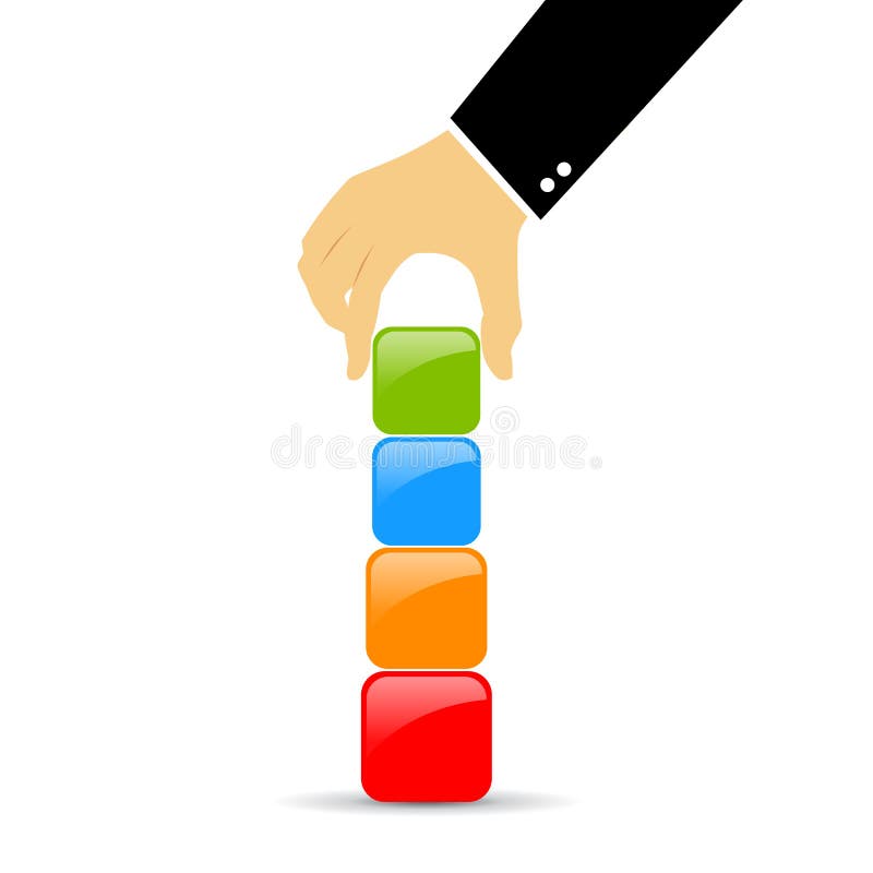 Hand builds tower royalty free illustration Hand builds tower royalty free illustration