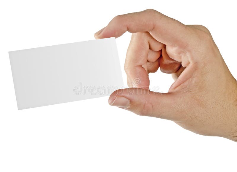 Hand with business card