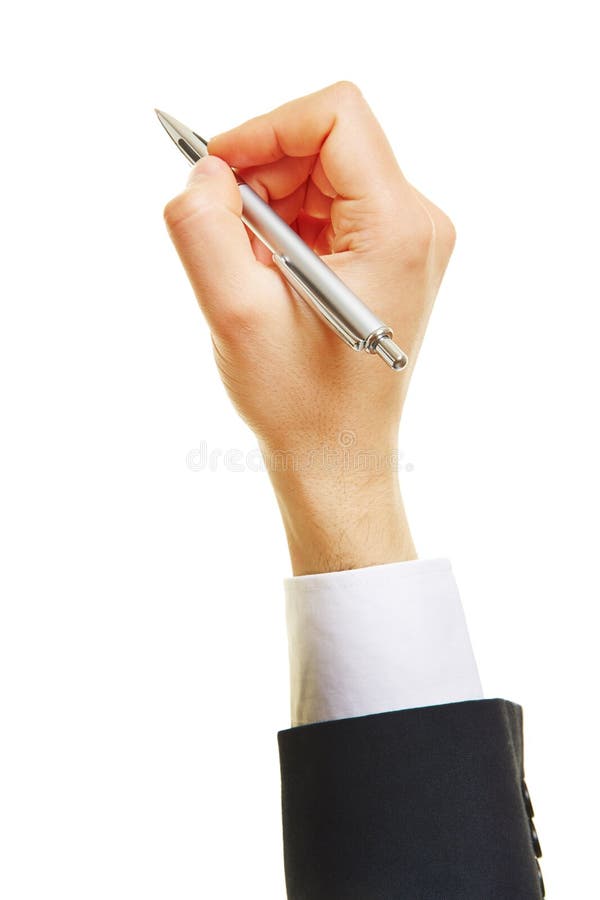 Hand of Business Man with Ballpoint Pen Stock Photo Image of manager