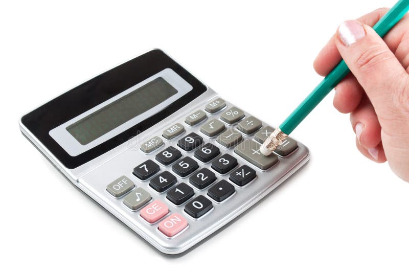 Hand and calculator stock image. Image of accounting 20028033