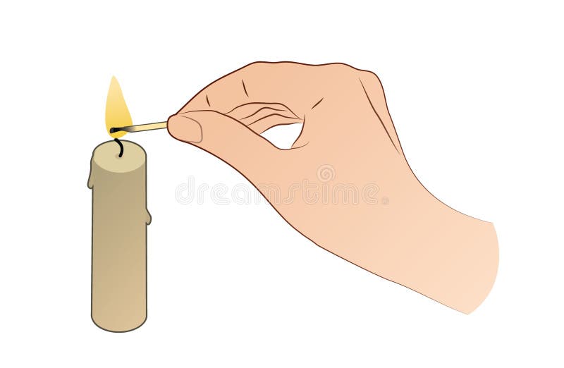 Hand With Candle And Match Stick Stock Vector Illustration Of Isolated Conceptual 32549146