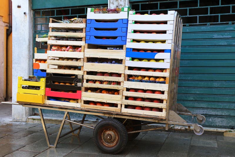 Hand Cart stock image. Image of food, vegetables, transportation 21436979