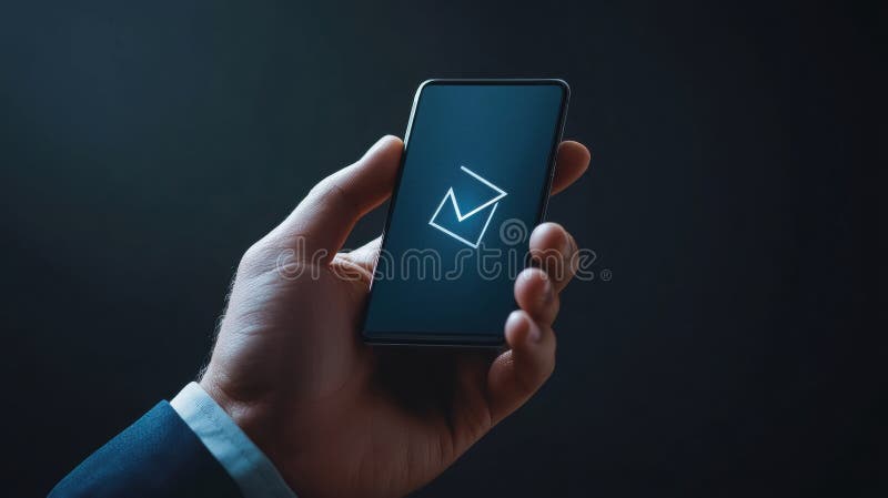 Hand casting a digital vote on a smartphone in a dark setting highlighting online voting technology royalty free stock photo