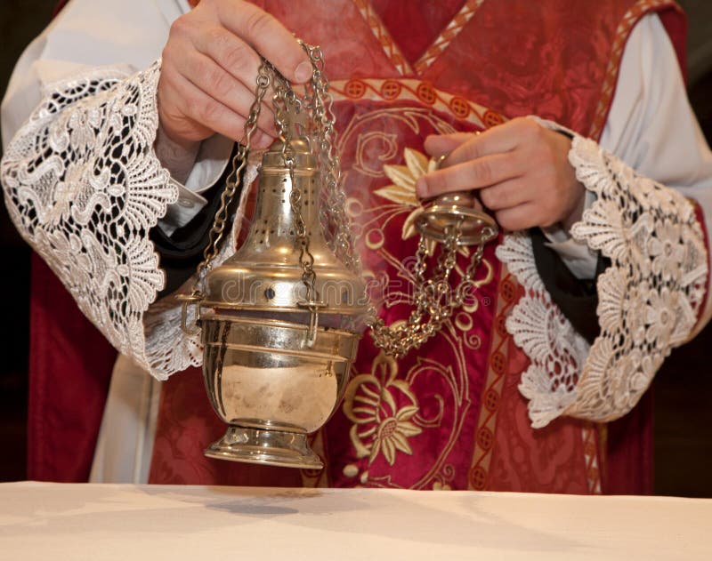 Catholic Priest at Incense of Altar Stock Image Image of priest