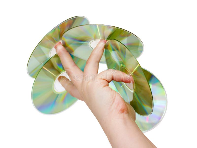 Hand with a CD stock photos Hand with a CD stock photos