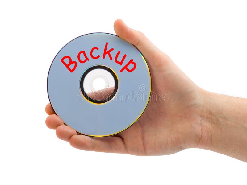 Hand with cd Backup