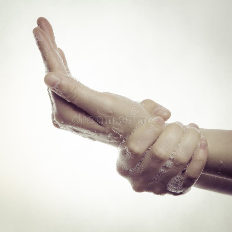 Hand cleaning stock image. Image of medical, hand, rinse 37010367