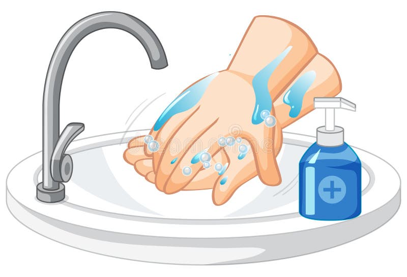 Hand Cleaning on White Background Stock Vector Illustration of